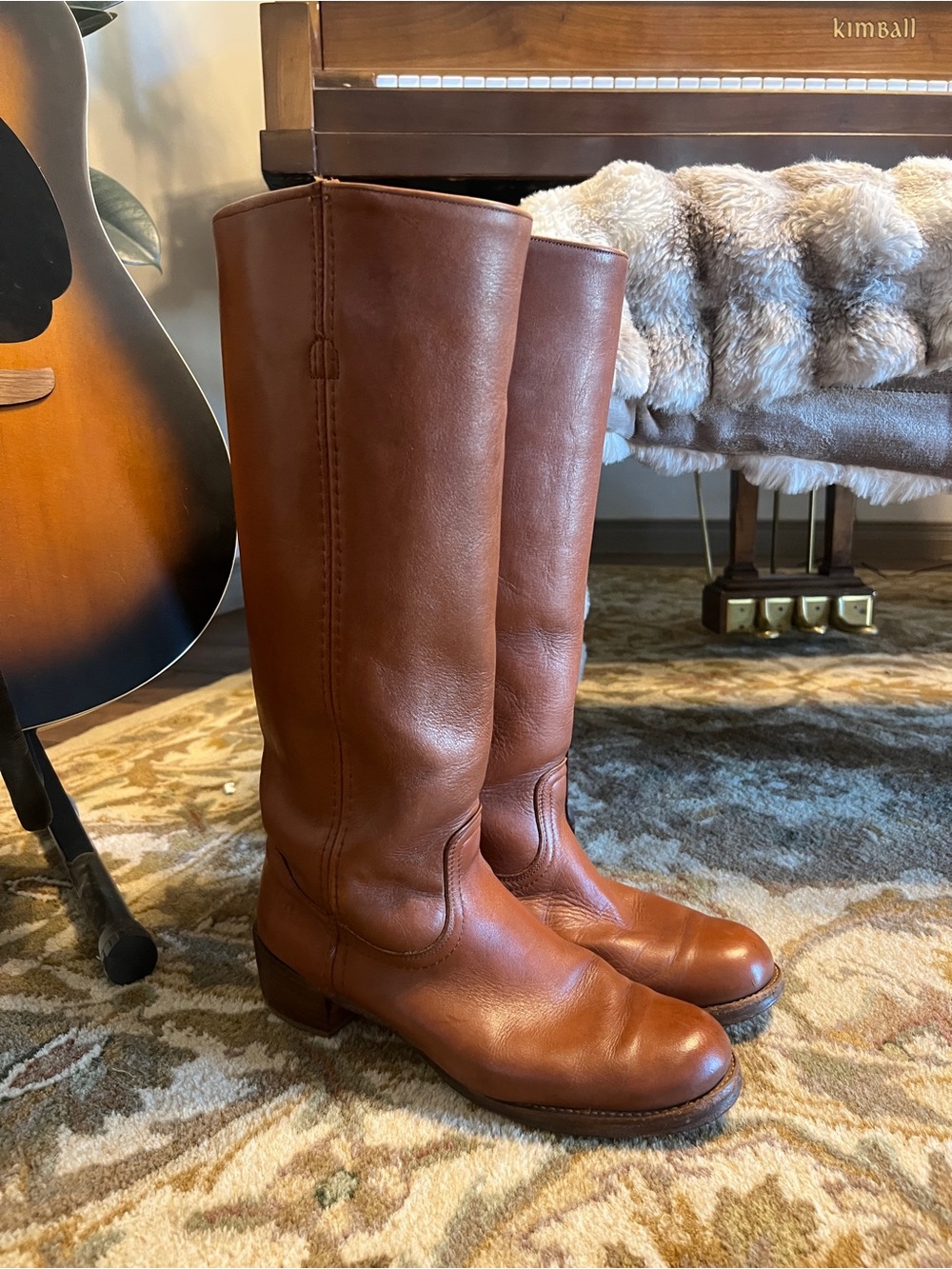 Vintage Frye Campus Boots White Label Size 9